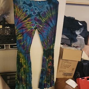 Tie-Dye Flared Leggings - Multicolor